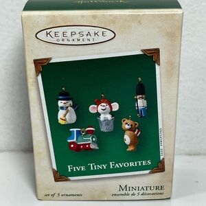Hallmark Five Tiny Favorites Keepsake Ornament 2002 with Memory Card Miniatures